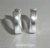 Klapp-Creolen gekreuzt Damen Ohrringe 925 Sterling Silber matt / poliert + Etui