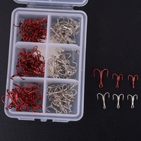 100x Raubfisch Angelhaken Hacken Trebles Drillinge Haken Angeldrillinge Hook