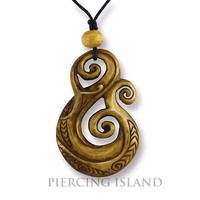 Maori Koru Amulett Anhänger Bone Knochen Handarbeit Design PB364