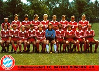 Mannschaftsbild Mannschaftskarte Bayern München Ziethen Karte 77/78