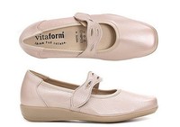 31LI VITAFORM Mary-Jane-Ballerina Hirschleder metallic Shock-Absorber Gr.38