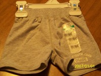 #0122A OKIE DOKIE BOY NEWBORN  5-9 LBS GRAY ATHLETIC SHORTS COTTON BLEND NEW 