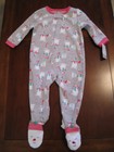 New NWT Carter Gray Pink Snowman Christmas Fleece Blanket Sleeper PJs 5T
