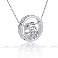 Damen Mode HERZ Halskette Legierung Kette Ring Necklace Strass KETTE + RING 