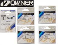 Owner Haken Plättchen goldfarben - Karpfenhaken für Montagen, Angelhaken