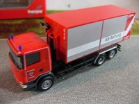 1/87 Herpa Scania R Feuerwehr Paderborn Abrollcontainer-LKW 090360