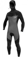 MISSION HOODED FRONTZIP Neoprenanzug NP kaschiert 6/5/4mm black