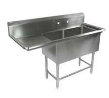 John Boos 42Pb184-1D24L Two (2) Compartment Sink (2) 18"W x 18" x 14" (1) 24".