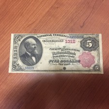 Poughkeepsie, New York 82 Brown Back National Bank Note. Charter 1312