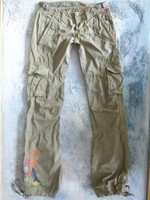 Replay W 8315A Cargo Chino Hose Vintage Boho beige-grün khaki XS W25/L34 1xgetra
