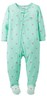 NWT CARTERS PAJAMAS FLEECE AQUA OWL WITH PURPLE POLKA DOTS FOOTED PJS