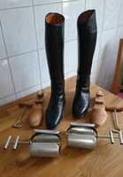 Lederreitstiefel (Echtleder) mit „ECHT Lederbrandsohle“ inkl. Zubehör