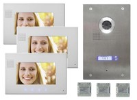 Video Türsprechanlage Gegensprechanlage 3 X 7" Monitor Bildspeicher DVR Funktion