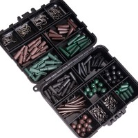 170tlg. Set Rig Tackle Box Safety Clip Lead Tail Rubber Wirbel Haken Boilie Carp