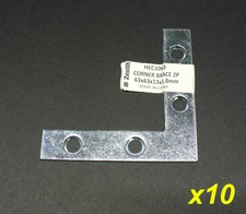 10 Pack Zinc Plated Corner Braces / Brackets 63 x 63mm