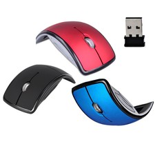 Mini Slim 2.4Ghz Wireless Arc Foldable Folding Optical Mouse Mice For Laptop Pc