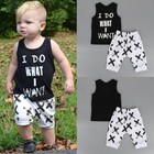2pcs Toddler Kids Baby Boy T-shirt Tops+Pants Summer Casual Outfits Clothing Set