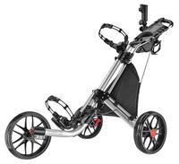 Caddytek EZ Quickfold Deluxe 3 Rad Golf Push Trolley silber