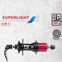 Novatec Superlight MTB Disc Hinterrad Nabe 4in1 D772SB schwarz !! 24-Loch !!