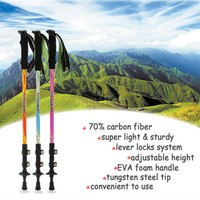 Carbon Faser Ultra-leicht Trekkingstöcke Teleskopstöcke Wandern verstellbar P2A4