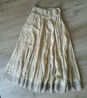 Langer Rock Maxi Maxirock von H&M, beige mit Spitze, Gr. 158/164/XXS/XS/32/34
