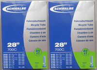 2 x Schwalbe Schlauch AV 17 AV17 28 Zoll Touring
