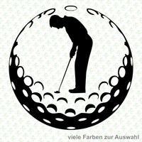 Golfer Aufkleber mit Golfball Sport Sticker Golfspieler Schläger 3602