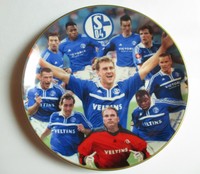 Porzellan-Sammelteller mit Goldrand-Schalke 04-Durchmesser 21cm in Farbe