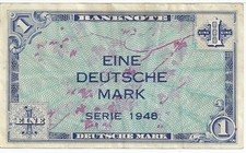 Rare year 1948 Mpc Military Payment Certificate German 1 Eine Mark Note Deutsche