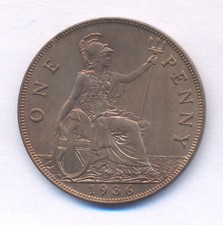 United Kingdom Penny 1936 Brilliant Uncirculated