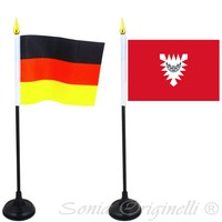 2er SET Fahne Flagge Deutschland Kiel Fan EM Minifahne Tischfahne Flag6+DA083
