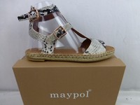 MAYPOL Sandalette Sandale echt Leder Piton Optik Gr 39 Handmade Spain NEU