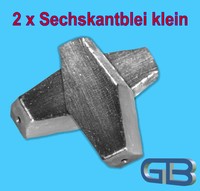 2 x Sechskantblei Inliner, 20g, 30g, 40g, 50g, 60g, Durchlaufblei Blei Angelblei