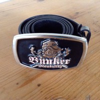 Bunker Mentality Belt Gürtel Golf Sport schwarz, neuwertig, Echt Leder 110cm top