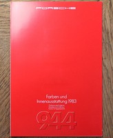 PORSCHE 944 Farben / Colours Prospekt/Brochure deutsch 8 Seiten 1983!