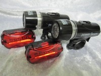 2x FAHRRADBELEUCHTUNG LED Set Fahrradlicht Fahrradlampe TASCHENLAMPE Lampe  schw