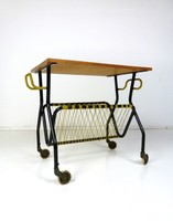 MID CENTURY DESIGN SERVIERWAGEN 60ER BAR WAGEN ZEITUNGSWAGEN FRENCH VINTAGE CART