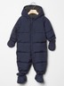 NWT Baby Gap 0-6-12-18-24 Months Navy Blue Down Snowsuit Winter Warmest Jacket