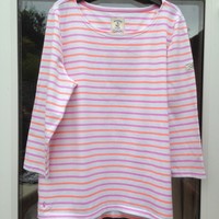 Joules Mariners top size 18 white/pink/orange immaculate