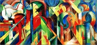 Poster / Leinwandbild Stallungen - Franz Marc