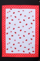 Marienkäfer Fliegenpilze Glücksbringer  Geschirrtuch Halbleinen Kracht 50x70 
