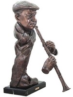 Büste von Arnadia *Jazz Musiker mit Oboe* 35 kg Skulptur Bronze Figur 20182C NEU