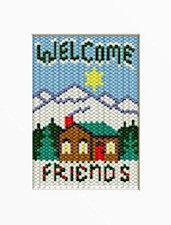 Country Cabin Welcome Beaded Banner Pattern