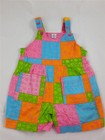 Medium Colorful patchwork shorts overalls for little girl