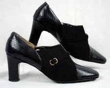Vintage Black Leather Suede Shoes Size 7 1/2 Booties Ankle boots
