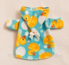 S New Ducky Fleece Hooded Dog Bathrobe clothes Pet Clothing Robe Small
