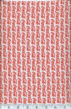 Coca-Cola Logo Red On White Quilt Fabric - 1 Yard