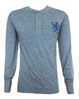 Mens Large CHELSEA FC Heritage Grandad T Shirt Football Top Long Sleeve AM