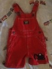 Oshkosh Bgosh Red 12 Months Bib Overalls Red Digger Boys Appliqué Construction
