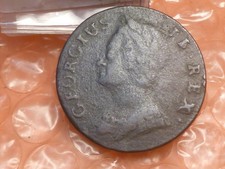 1744 George Ii Colonial Halfpenny Clear Date #1